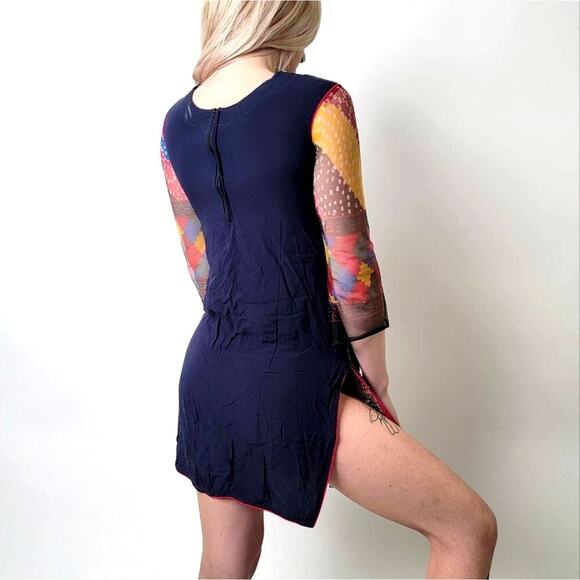 Vintage 1970's Zello Club Sheer Black Tabard Tunic Dress - Picture 4 of 8